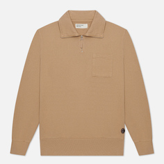 Мужская толстовка Universal Works Half Zip Dry Handle Loopback, цвет бежевый