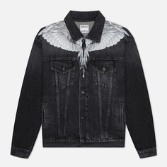 Мужская джинсовая куртка Marcelo Burlon Wings Stonewash Slim Denim, цвет чёрный