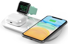 Беспроводное зарядное устройство Deppa 3 в 1: iPhone, Apple Watch, Airpods 17.5 Вт (белый)