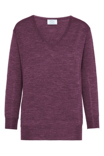 Лиловый пуловер из шерсти Prada