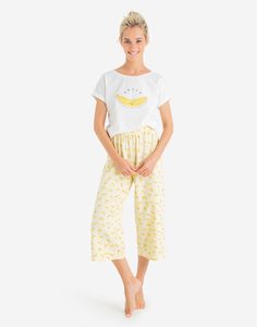 Жёлтые пижамные бриджи с бананами Gloria Jeans