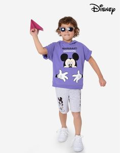 Фиолетовое худи oversize с принтом Disney для мальчика Gloria Jeans