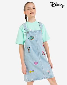 Джинсовый сарафан с вышивкой Gravity Falls для девочки Gloria Jeans