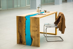 Рабочий стол (woodzpro) голубой 70.0x80.0x140.0 см.