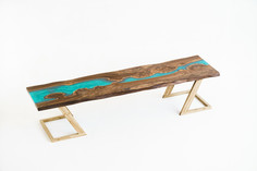Барный стол (woodzpro) бирюзовый 64.0x75.0x213.0 см.