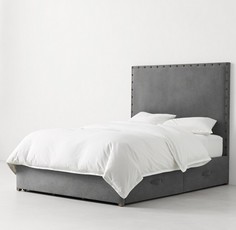 Кровать “axel tall storage” (idealbeds) серый 170x130x212 см.