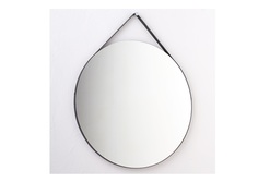 Круглое зеркало на ремне (banska) черный 70x87x2.4 см.