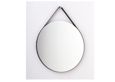 Круглое зеркало на ремне d 53 (banska) черный 53x68x2.4 см.