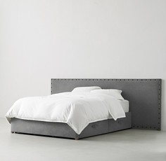 Кровать “axel wide storage” (idealbeds) серый 240x100x215 см.