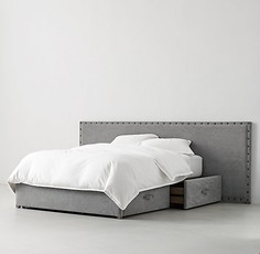 Кровать “axel wide storage” (idealbeds) серый 240x100x215 см.