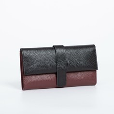 Кошелёк женский, отдел на кнопке, цвет бордовый/чёрный Textura
