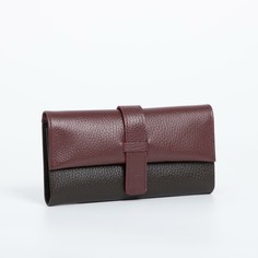 Кошелёк женский, отдел на кнопке, цвет бордовый/коричневый Textura