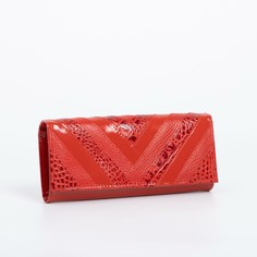 Кошелёк женский, 4 отдела на магнитах, цвет алый Textura