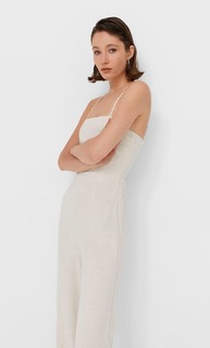 Stradivarius Длинный Комбинезон С Бретелями Цвет Камня Xl