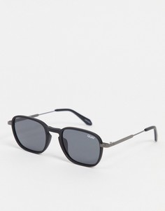 Черные круглые солнцезащитные очки в стиле унисекс Quay Gounded-Черный