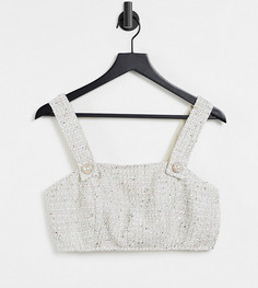 Белый бралетт из ткани букле Miss Selfridge Petite