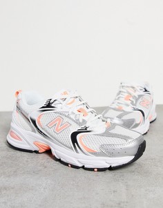 Кроссовки белого и персикового цветов New Balance 530-Светло-бежевый