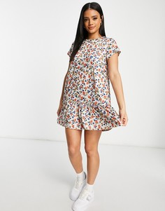 Платье-футболка с мелким цветочным принтом In The Style-Многоцветный