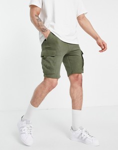 Трикотажные шорты карго цвета хаки Only & Sons-Зеленый цвет