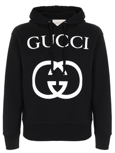 Худи хлопковое с принтом Gucci