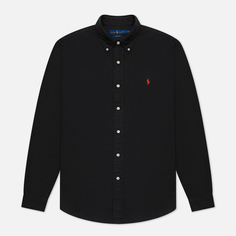 Мужская рубашка Polo Ralph Lauren Garment Dyed Oxford, цвет чёрный