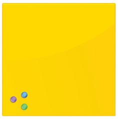 Доска магнитно-маркерная стеклянная Brauberg 45х45 см, 3 магнита, желтый (236739)