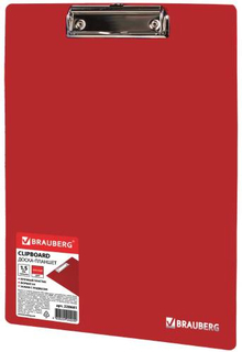 Доска-планшет Brauberg Contract, 313х225 мм, с прижимом, красная (228681)