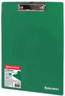 Доска-планшет Brauberg Contract, 313х225 мм, с прижимом, зеленая (228682)