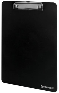 Доска-планшет Brauberg Solid, 315х225 мм, с прижимом, черная (226822)
