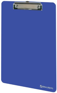 Доска-планшет Brauberg Solid, 315х225 мм, с прижимом, синяя (226823)