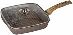 Сковорода-гриль с крышкой Мечта Гранит, 28x28 см Brown (с68806)