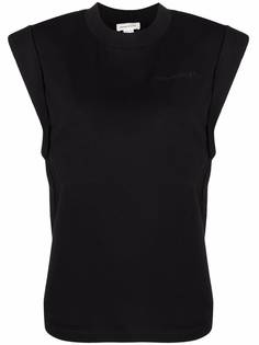 Alexander McQueen дутая футболка с вышитым логотипом