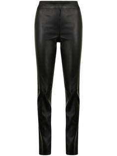 Helmut Lang кожаные брюки с разрезами