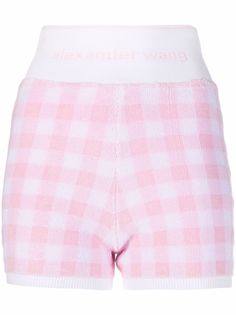 alexanderwang.t шорты в клетку с логотипом