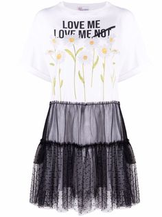 RED Valentino платье-футболка с тюлем
