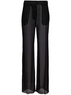 Nensi Dojaka прозрачные брюки широкого кроя