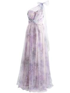 Marchesa Notte Bridesmaids платье на одно плечо с цветочным принтом