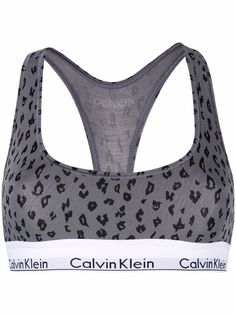 Calvin Klein бюстгальтер-бралетт с леопардовым принтом и логотипом