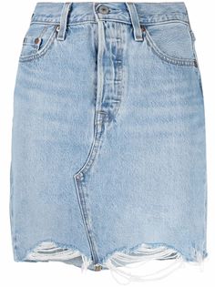 Levis джинсовая юбка с эффектом потертости