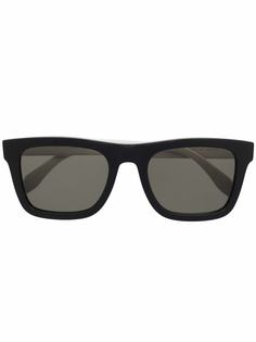 Alexander McQueen солнцезащитные очки Selvedge Flat Top в D-образной оправе