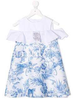Roberto Cavalli Junior платье с оборками и логотипом