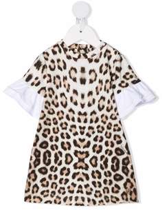 Roberto Cavalli Junior платье-футболка с леопардовым принтом