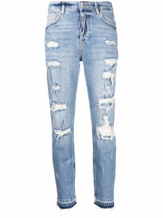 LIU JO прямые джинсы с эффектом потертости