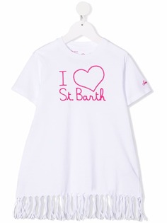 Mc2 Saint Barth Kids платье-футболка с бахромой и логотипом