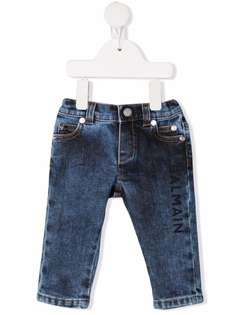 Balmain Kids джинсы с эффектом потертости и логотипом