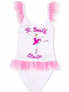 MC2 Saint Barth Kids купальник с оборками и принтом