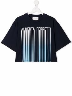 Alberta Ferretti Kids укороченная футболка с логотипом