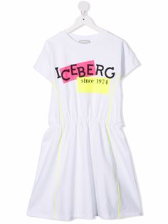 Iceberg Kids расклешенное платье с логотипом