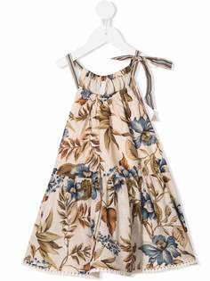 Zimmermann Kids ярусное платье с цветочным принтом