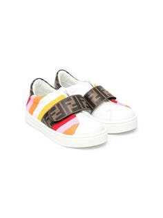 Fendi Kids кеды на липучках с монограммой